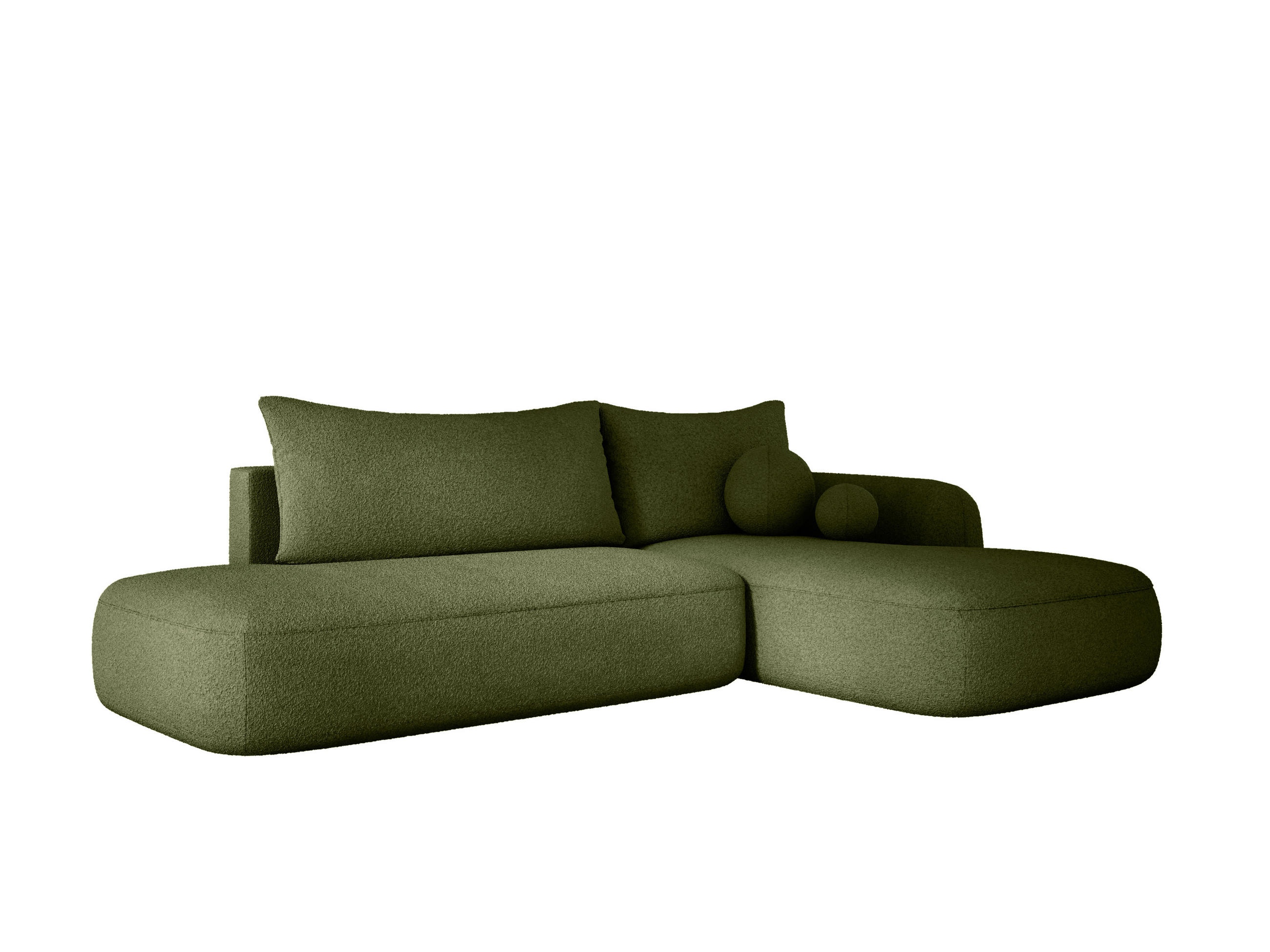 ECKSOFA BABU mit Schlaffunktion, Moderne Polsterecke für Wohnzimmer, funktionales Schlafsofa im Stoff NOW OR NEVER, 300x105x60cm rechte, orange​ - Orange, Holz/Textil (300/190cm) - DomoHome