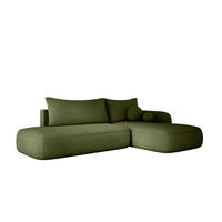ECKSOFA BABU mit Schlaffunktion, Moderne Polsterecke für Wohnzimmer, funktionales Schlafsofa im Stoff NOW OR NEVER, 300x105x60cm rechte, orange​ - Orange, Holz/Textil (300/190cm) - DomoHome