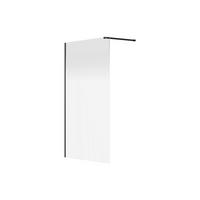 DUSCHWAND - 120 cm x 0.6 cm - Metall, Glas - Schwarz - POMARO - Schwarz, Glas/Metall (120/200cm) - Vente-Unique