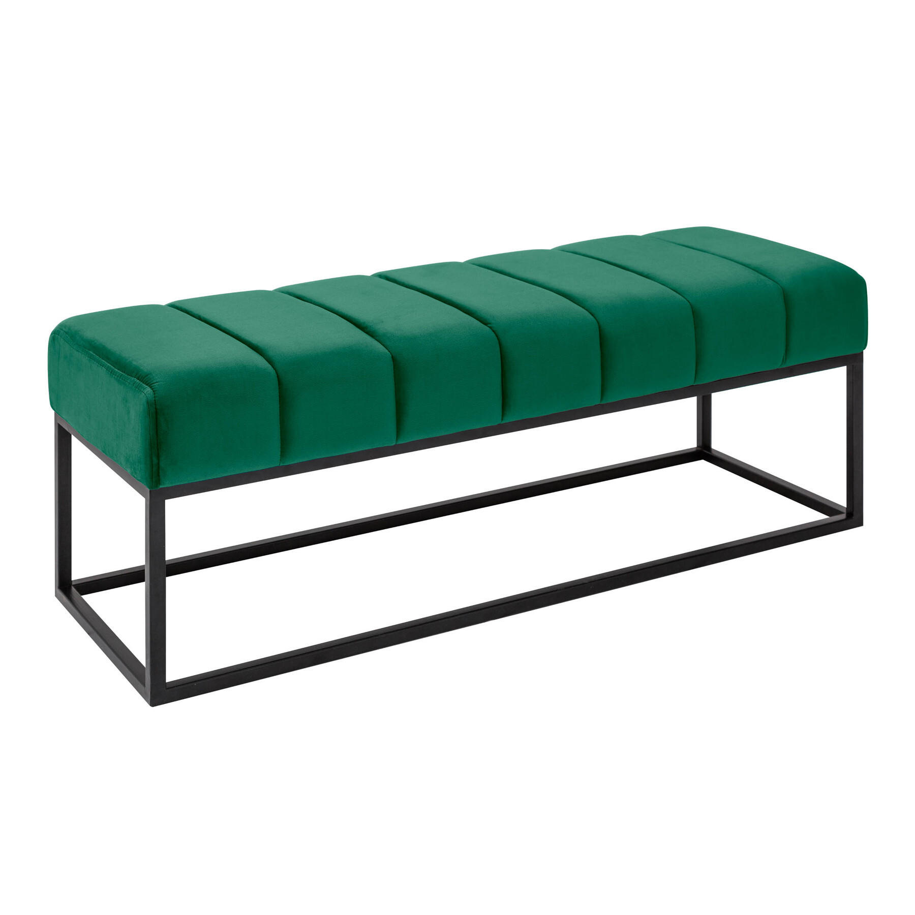 SITZBANK PETIT BEAUTÉ Samt Smaragdgrün 110 cm - Schwarz/Grün, Textil/Metall (108/40/40cm) - riess-ambiente