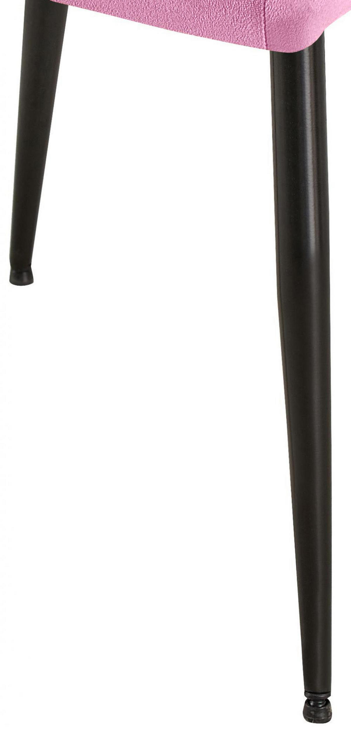 ARMLEHNENSTUHL 2er Set Samt rosa - Schwarz/Rosa, Textil/Metall (56.5/84/61cm) - CLP