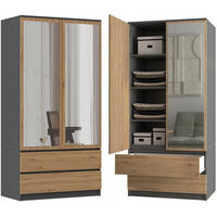KLEIDERSCHRANK Anthrazit, Artisan 90/180/50 - Anthrazit, Holzwerkstoff (90/180/50cm) - RAUMHIRSCH FURNITURE