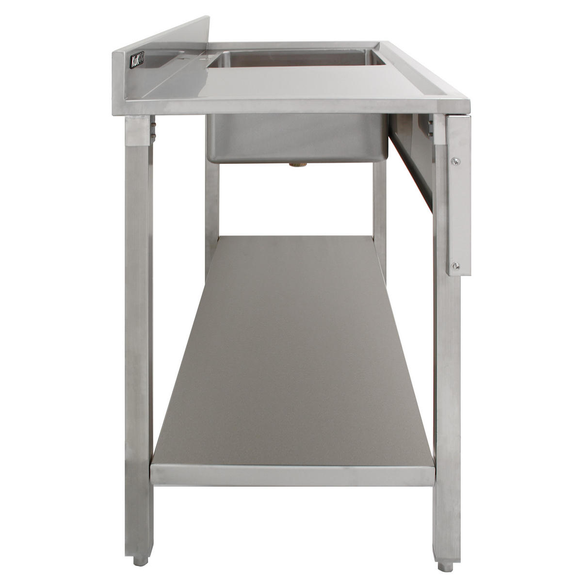 GASTROSPÜLE Edelstahl Abtropffläche links & Geschirrbrause - Alufarben, Metall (120/1/60cm) - Monstershop