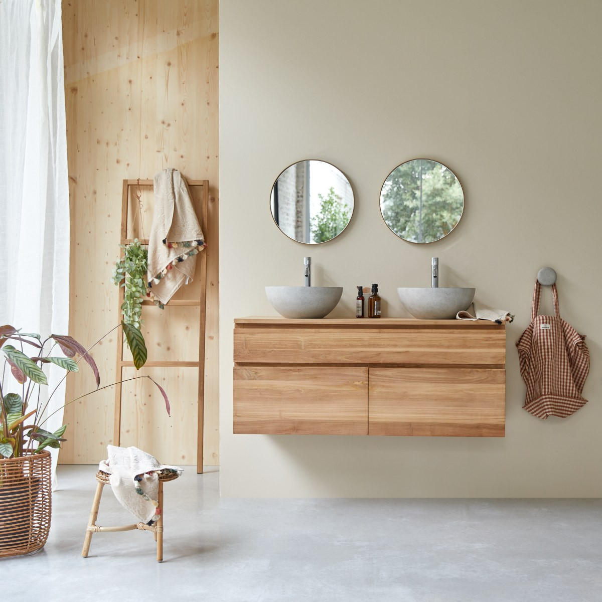 WASCHTISCHUNTERSCHRANK Jacob Natur aus Teak - Naturfarben, Holz (120/51/45cm) - Tikamoon