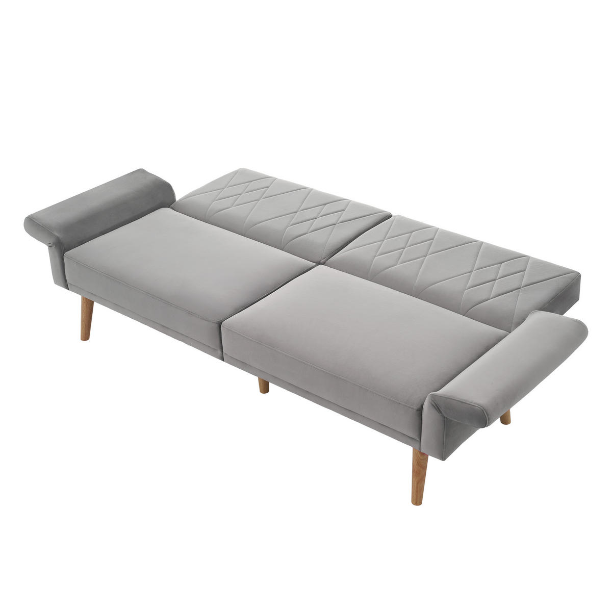 SCHLAFSOFA mit verstellbaren Rückenlehnen und Armlehnen - Grau, Holzwerkstoff/Textil (75/82/180cm) - Urban Meuble