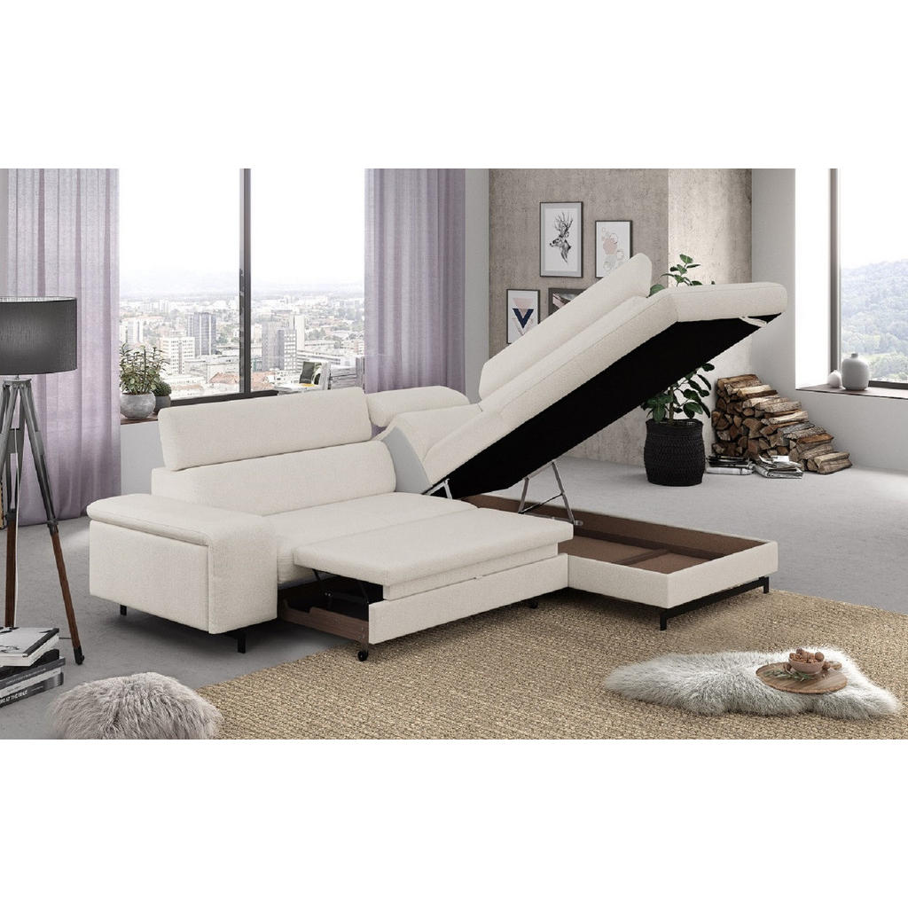 Thumbnail - Cotta Ecksofa, Weiß, Textil, Echtholz,Fichte, 4-Sitzer, Ottomane rechts,L-Form, 262x215 cm, Wohnzimmer, Sofas & Couches,...