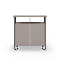 SIDEBOARD 2 Türen mit Metallfüßen B80 cm - DILLY - Braun, Holzwerkstoff (40/80/25.2cm) - Calicosy