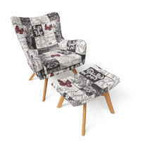 OHRENSESSEL Manhattan, Relaxsessel mit Hocker | Modern & Design, Gothic Love - Dunkelgrau/Kirschrot, Textil (67/50/87cm) - Supellex