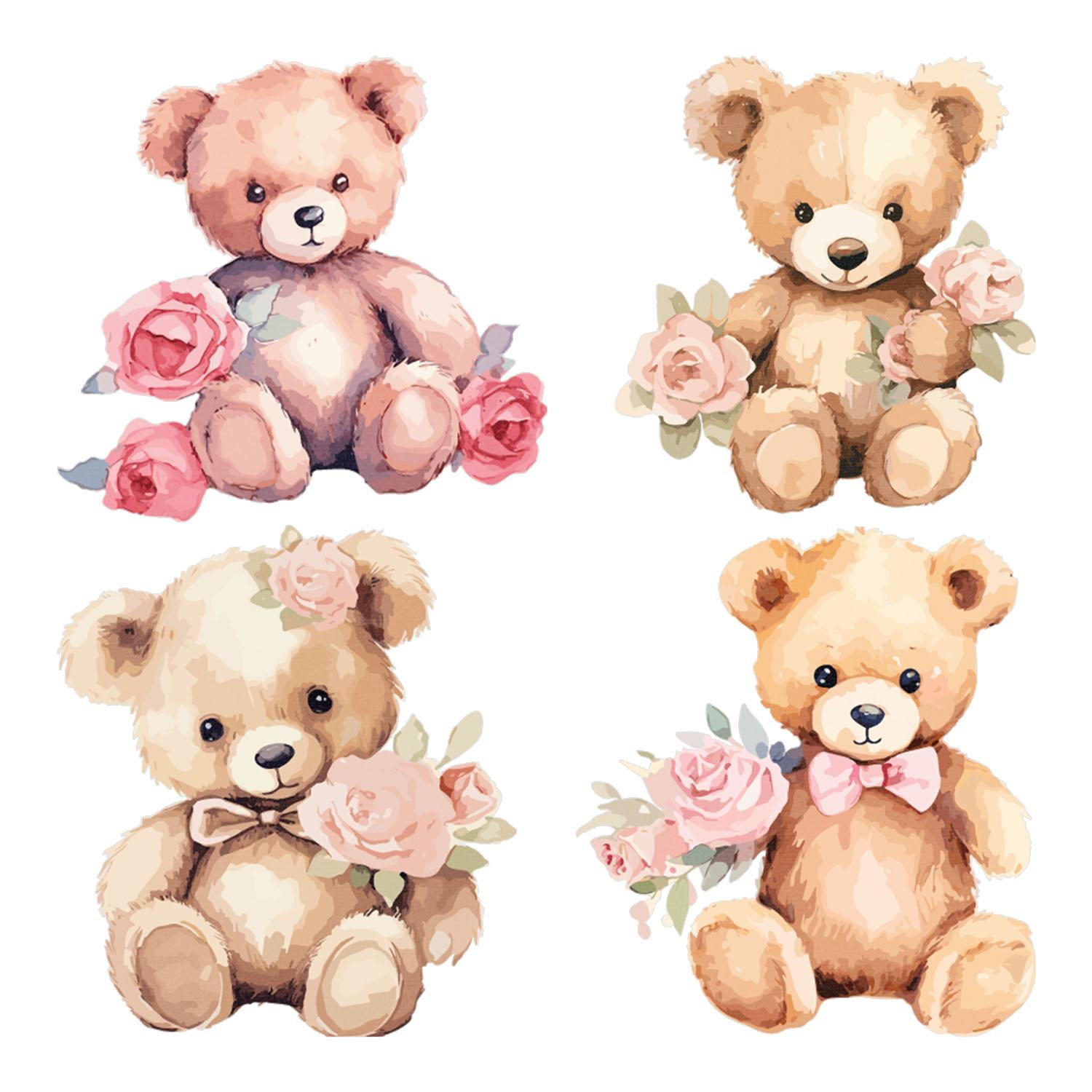 WANDAUFKLEBER 80x103cm - Teddybären - Multicolor, Kunststoff (80/103/0.1cm) - Wallfluent