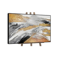 GEMÄLDE Goldene Symphonie II Schattenfugenrahmen Schwarz 140x100 cm - Schwarz, Holz (140/100cm) - YS-art gallery