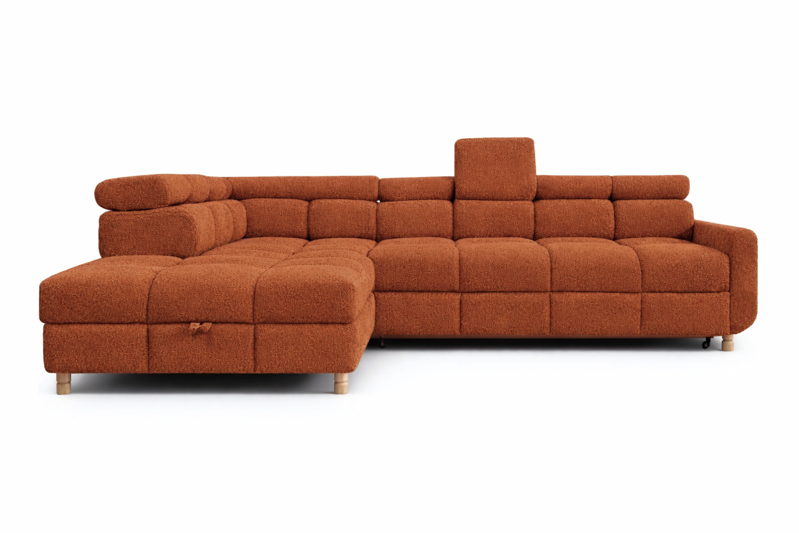 ECKSOFA - BUN - Dunkelorange - Arena 9 - Links - Dunkelorange, Holzwerkstoff (276/209cm) - Möblo