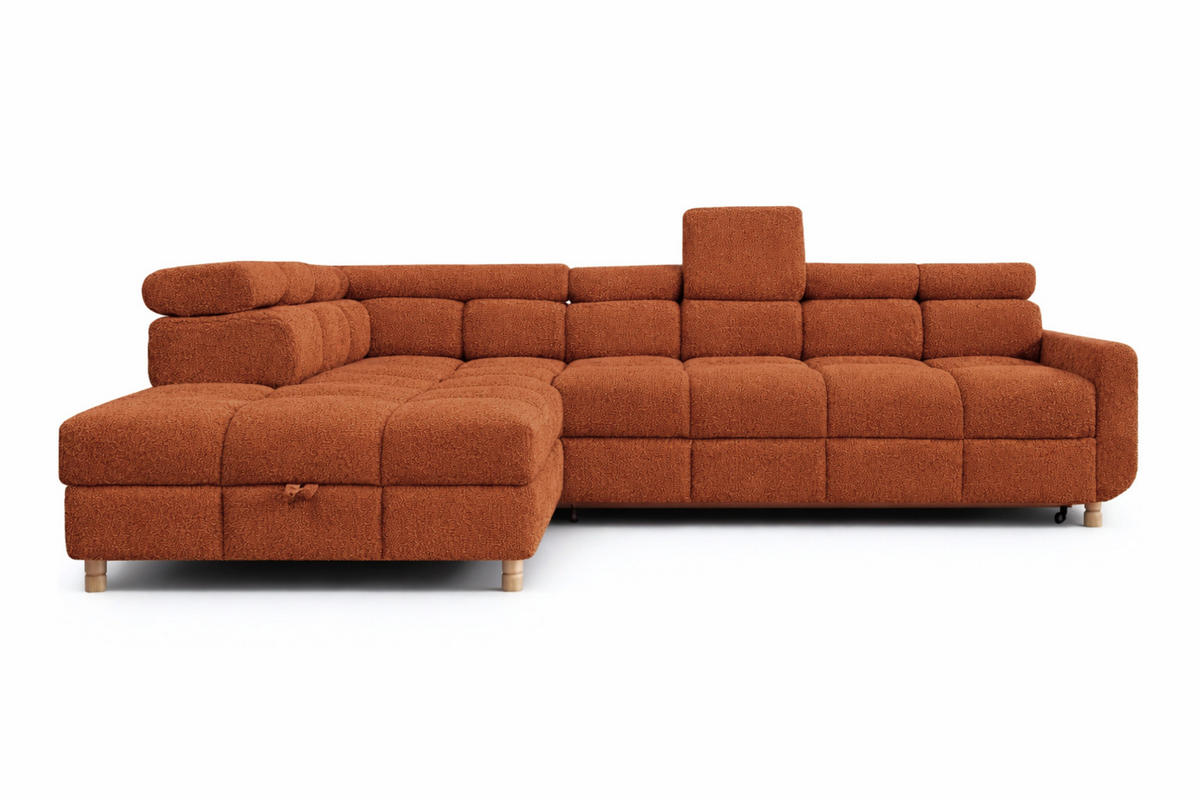 ECKSOFA - BUN - Dunkelorange - Arena 9 - Links - Dunkelorange, Holzwerkstoff (276/209cm) - Möblo