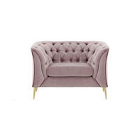 SESSEL Chesterfield Modern-Velluto 14 - Lila, Holz/Textil (106/74/80cm)