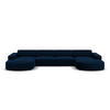 PANORAMASOFA Jodie aus Samt königsblau 6 Sitzplätze - Blau, Textil (166/70/364cm) - Micadoni