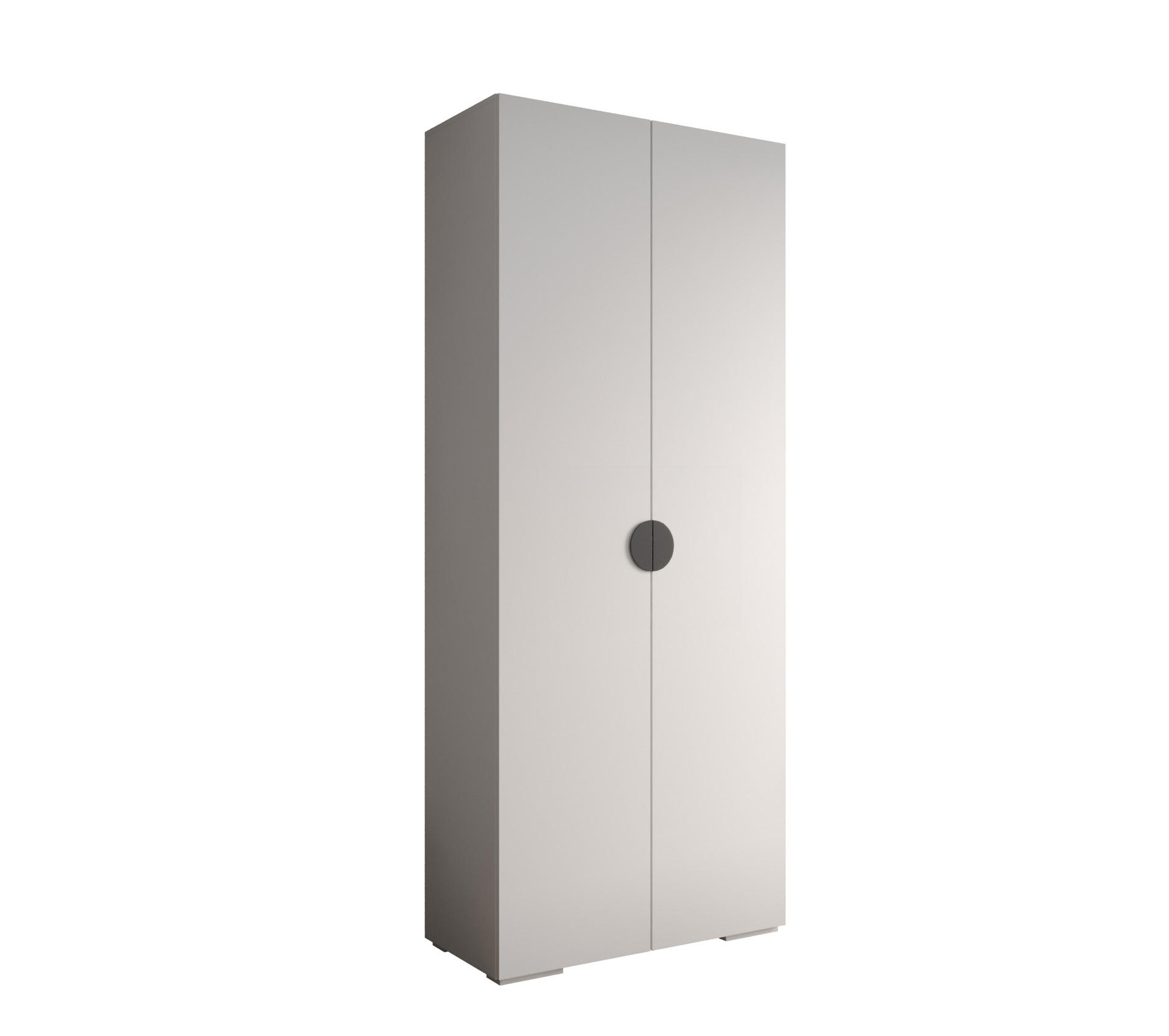 Möbel Kryspol Drehtürenschrank Weiß, Schwarz 100x236.7x47 cm