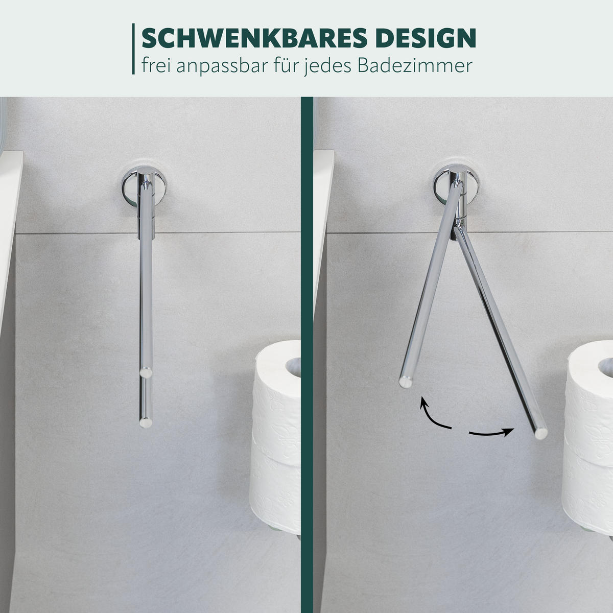 HANDTUCHSTANGE LUCENTE, Edelstahl, verchromt - Chromfarben, Metall (5.8/8.5/50cm) - bremermann