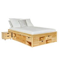 BETT Holz - Naturfarben, Holz (160/200cm) - ebuy24