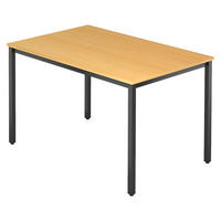 BESPRECHUNGSTISCH Serie-D 80/120/72 cm in Buchefarben/Vierkantrohr schwarz - Buchefarben/Schwarz, Holzwerkstoff (80/120/72cm) - bümö