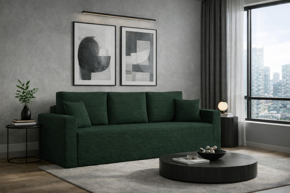 SCHLAFSOFA ZOOM Mit Bettkasten Stoff Zoom Grün - Grün, Holz/Textil (227/90/92cm) - Kaiser Möbel
