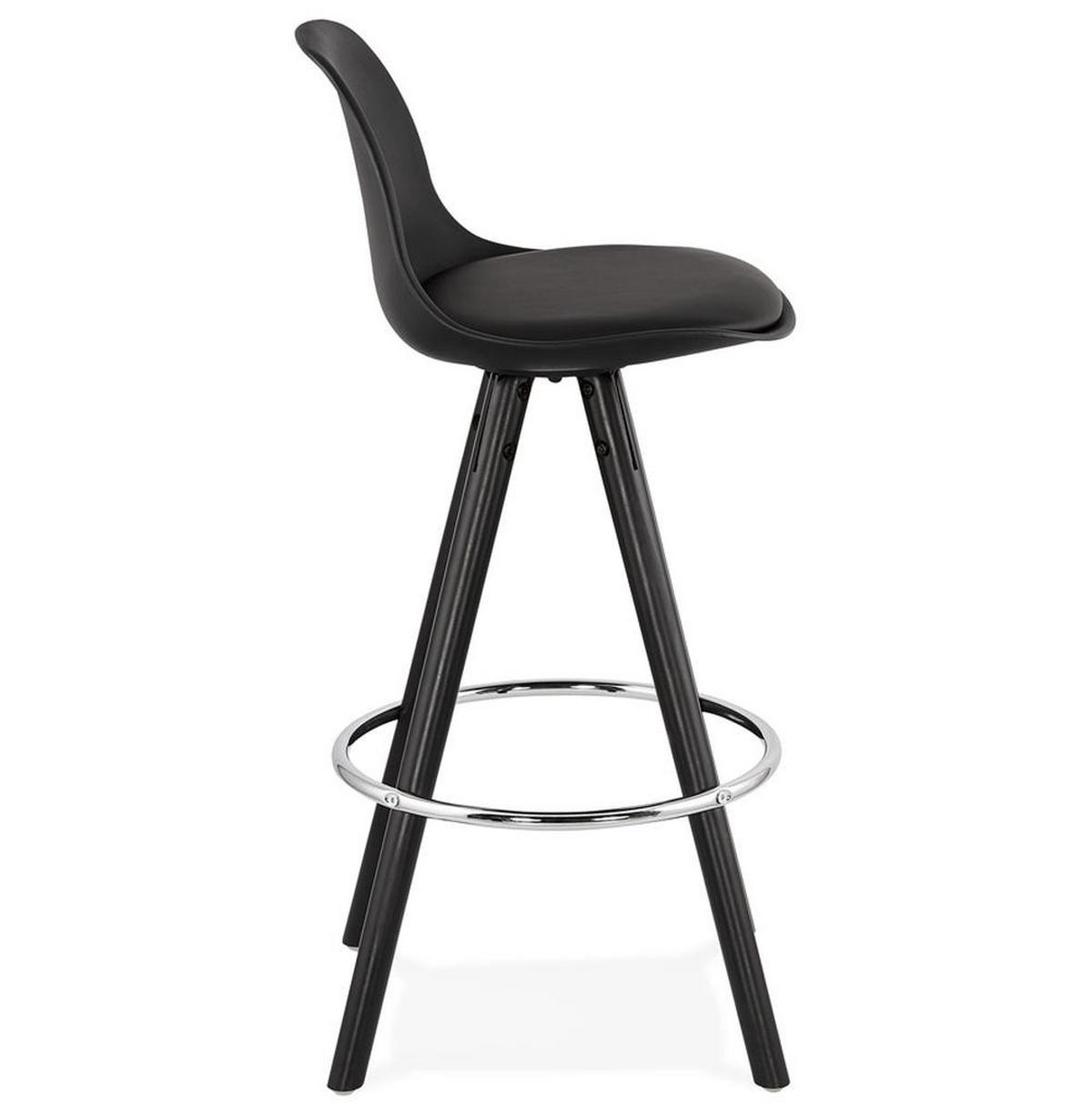 BARHOCKER – Schwarz, Kunststoff-Holz, Rückenlehne, 64 cm, XORAX MINI - Schwarz, Holz/Kunststoff (42/85/42cm) - KADIMA DESIGN