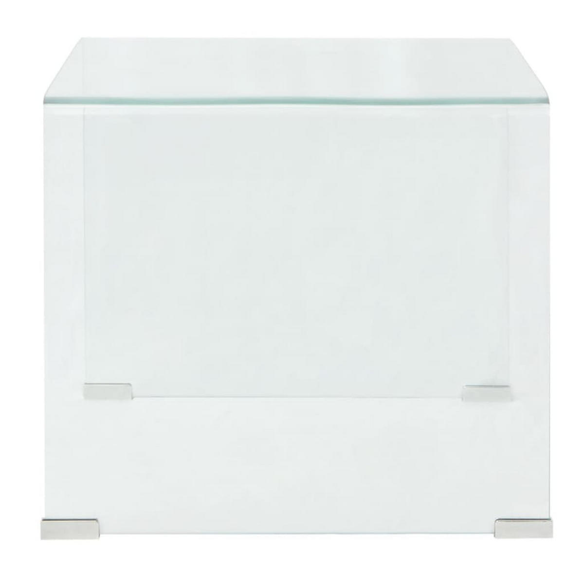 COUCHTISCH 49,5/50/45 cm aus Gehärtetem Glas Transparent U-Form - Transparent, Glas (50/49.5/45cm) - vidaXL