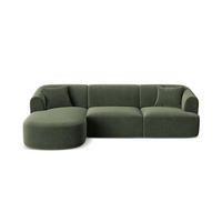 MODULARES-ECKSOFA links Campi aus Samt grün 4 Sitzplätze - Grün, Textil (156/256cm) - Cosmopolitan Design