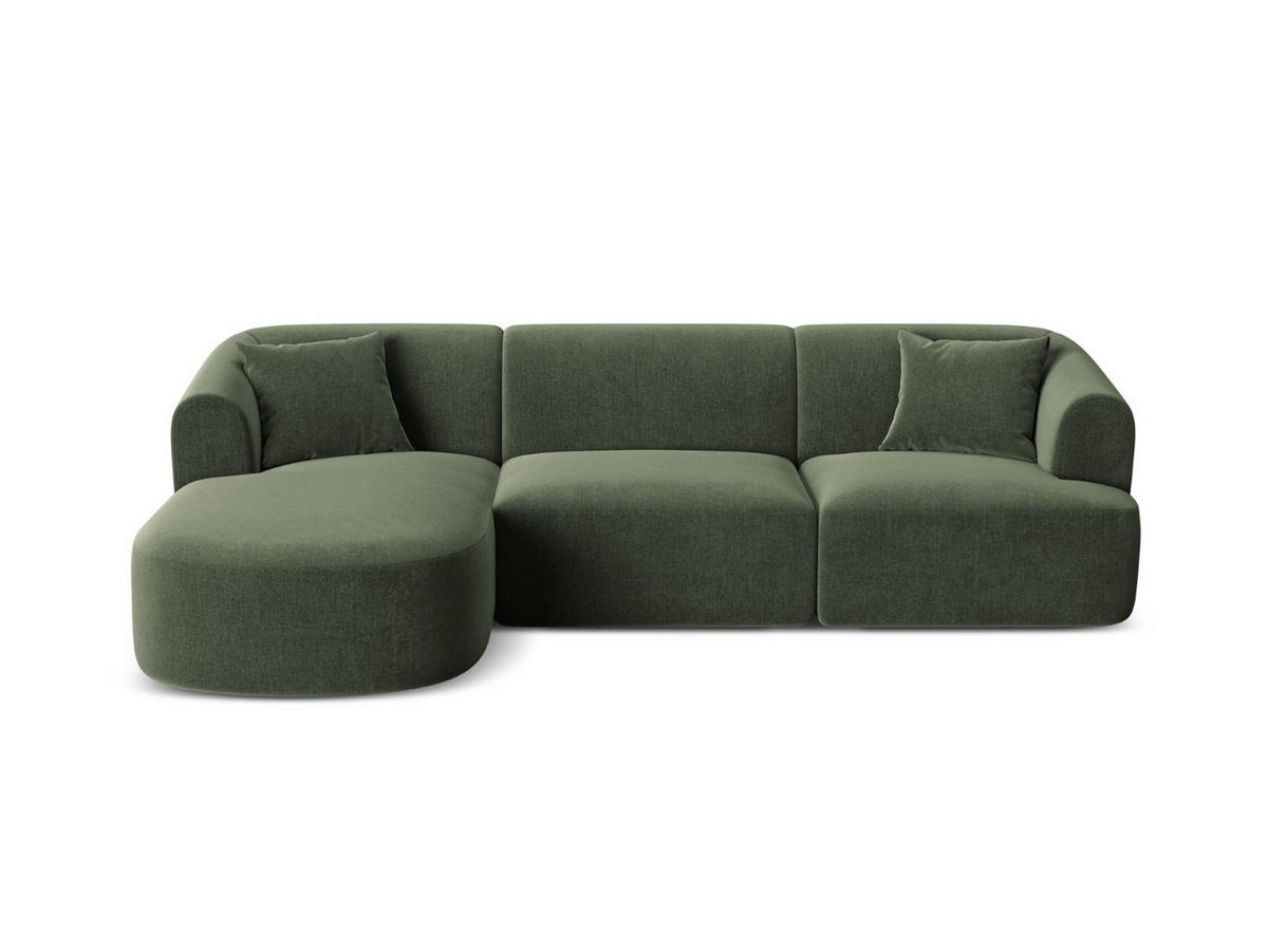 MODULARES-ECKSOFA links Campi aus Samt grün 4 Sitzplätze - Grün, Textil (156/256cm) - Cosmopolitan Design
