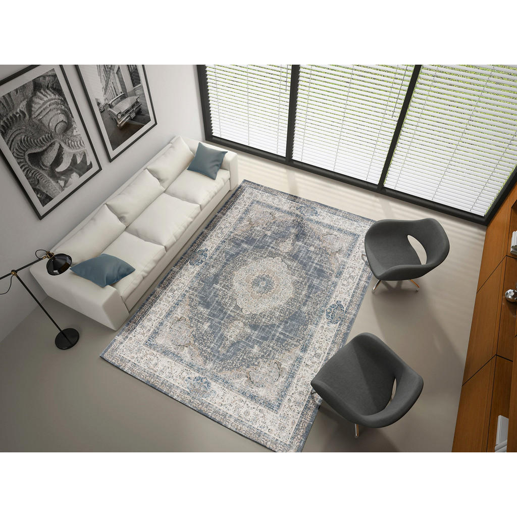 Thumbnail - Atticgo Vintage-Teppich, Grau, Textil, Abstrakt, Rechteckig, 80x150 cm, Oeko-Tex® Standard 100, in verschiedenen Größen ...