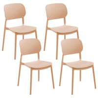 GARTENSTUHL 4er-Set Sandbeige Tupiza - Sandfarben, Kunststoff (47/82/48cm) - Beliani