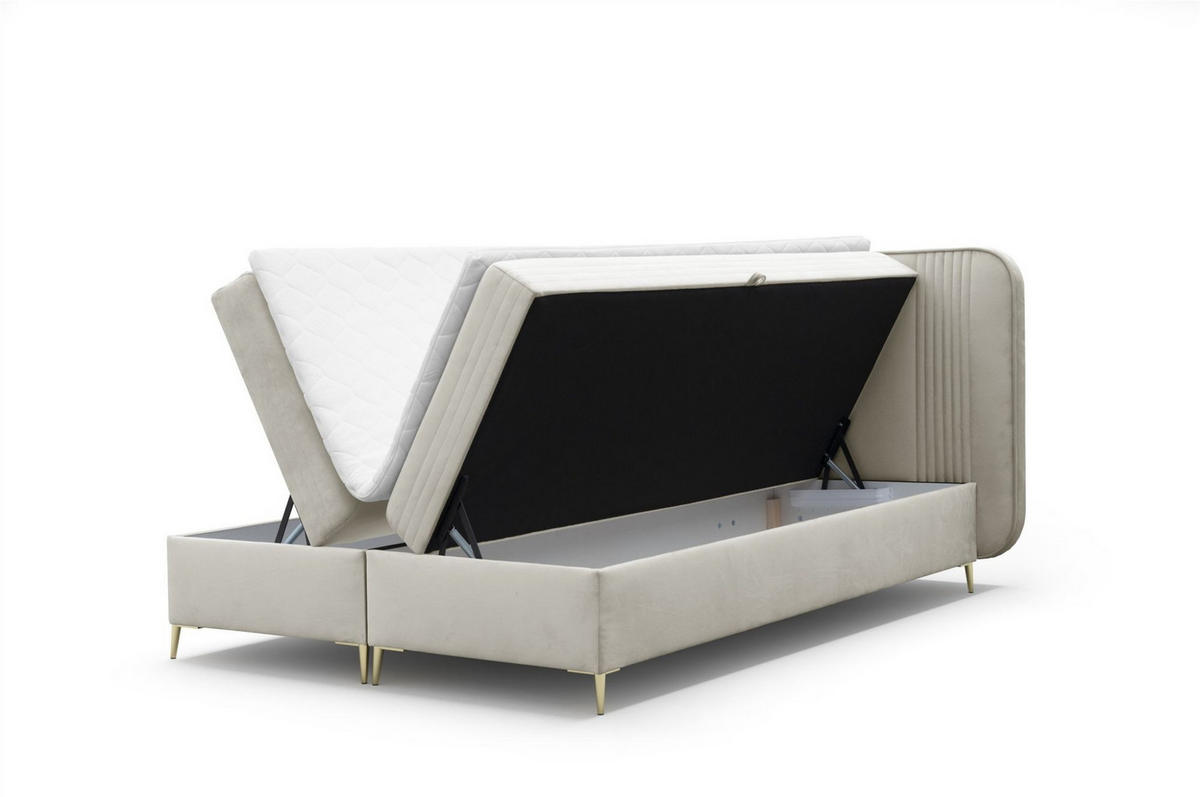 BOXBETT Alize - Creme, Holzwerkstoff/Textil (120/200cm) - Fun Möbel
