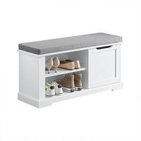 SCHUHBANK Weiß - Weiß, Holzwerkstoff (90/45/30cm) - SoBuy