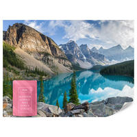 FOTOTAPETE für Wohnzimmer Bergsee Landschaft 3D 350x256 - Beige/Braun, Papier (350/256cm) - Muralo