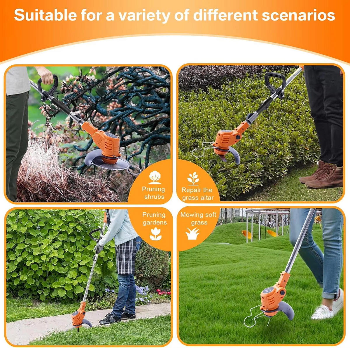 RASENTRIMMER 21V Akku - Orange, Metall (15/127cm) - CLTYQ