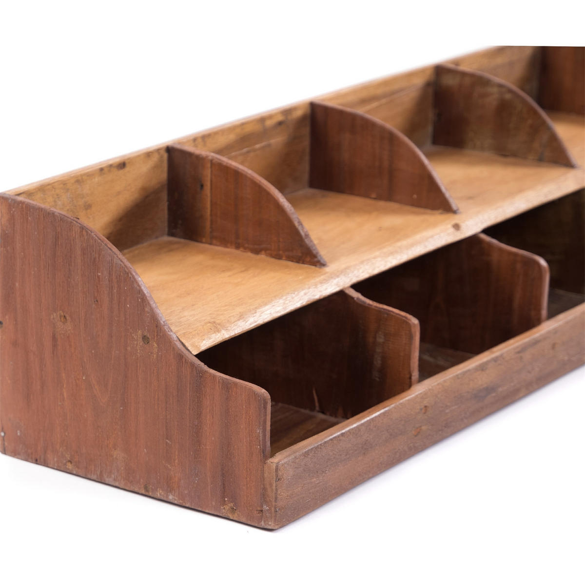 ORGANIZER Storage 100 Mahagoni Massivholz, 10 Fächer naturfarben - Naturfarben, Holz (25/100/20cm) - DESIGN DELIGHTS