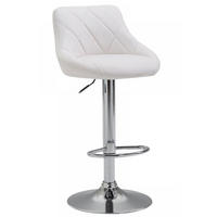 BARHOCKER Lederlook weiß - Chromfarben/Weiß, Textil/Metall (46/83/49cm) - CLP