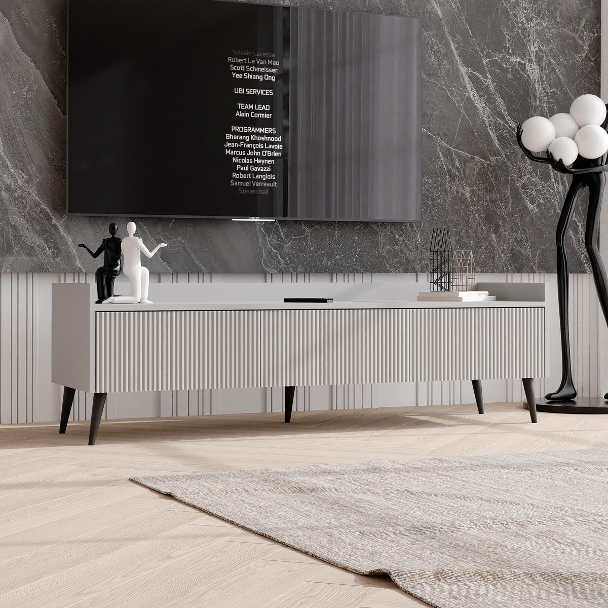 TV-LOWBOARD SCALA stehend, 150 cm Kaschmir - Kaschmir/Schwarz, Holzwerkstoff/Metall (150/45/41cm) - Idohome