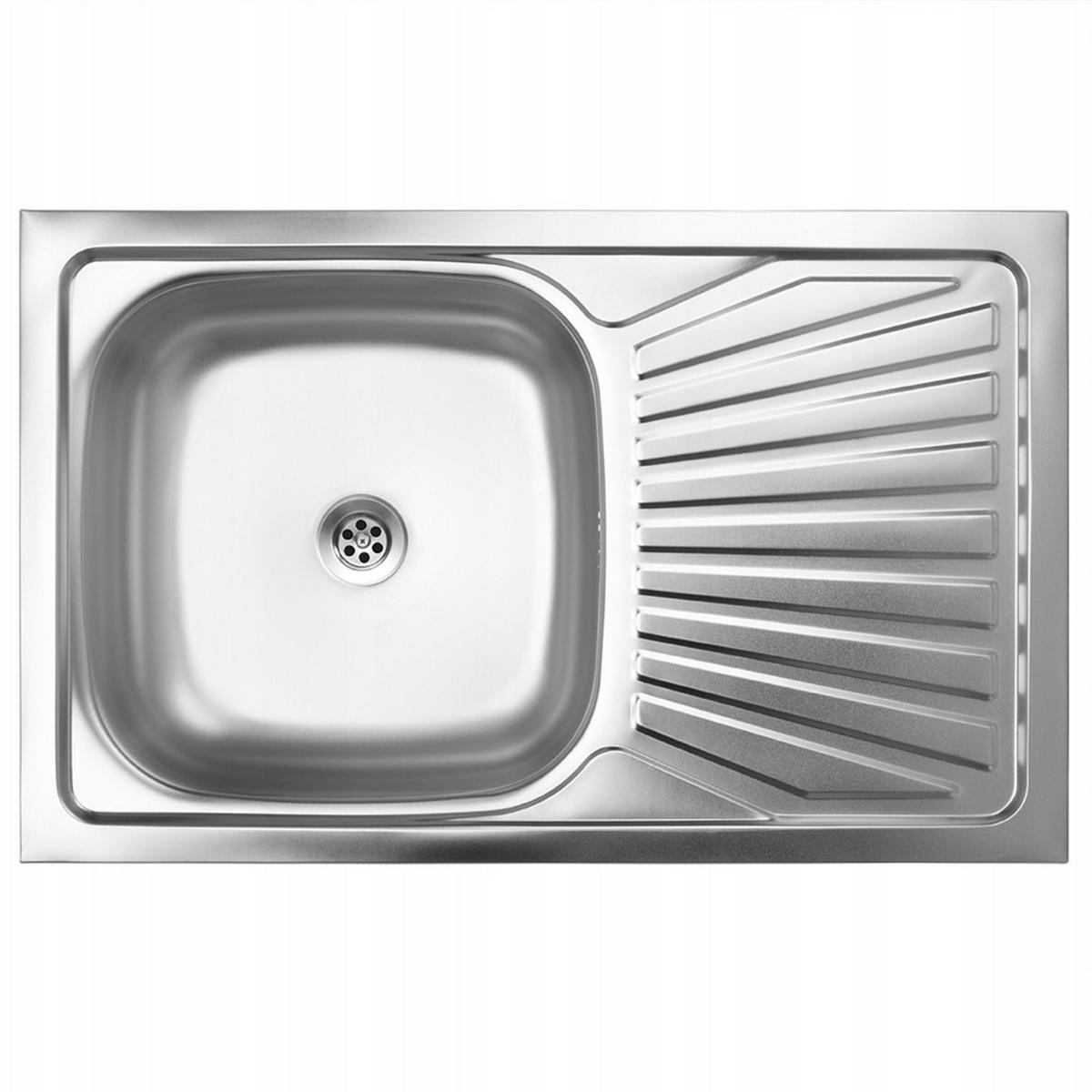 SPÜLUNTERSCHRANK 80cm mit Spüle + Armatur + Siphon Eichenfarbe - Eichefarben, Holzwerkstoff (80/82/50cm) - Stamar