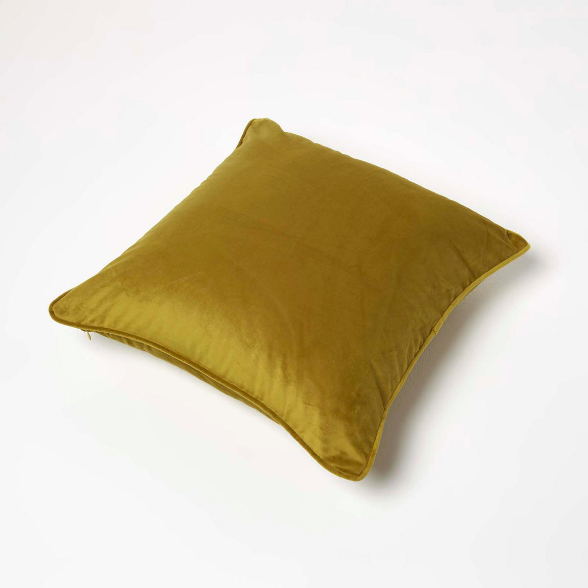 KISSENHÜLLE Samt mit Paspel – gold 46/46 cm - Goldfarben, Textil (46/46cm) - Homescapes