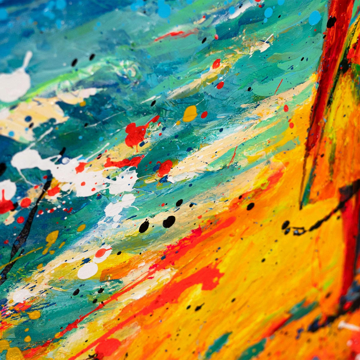GEMÄLDE Sonne entgegen Schattenfugenrahmen Weiß 160x80 cm - Weiß, Holz (160/80cm) - YS-art gallery
