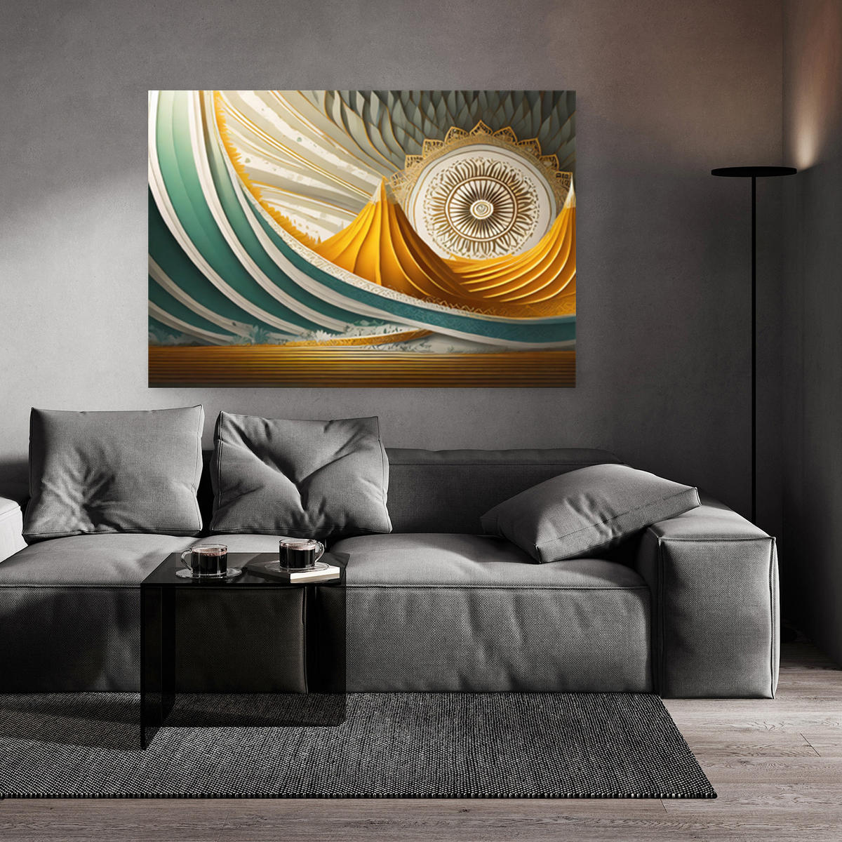 WANDBILD mandala orientalische abstraktion - Multicolor, Textil (60/40cm) - Feeby