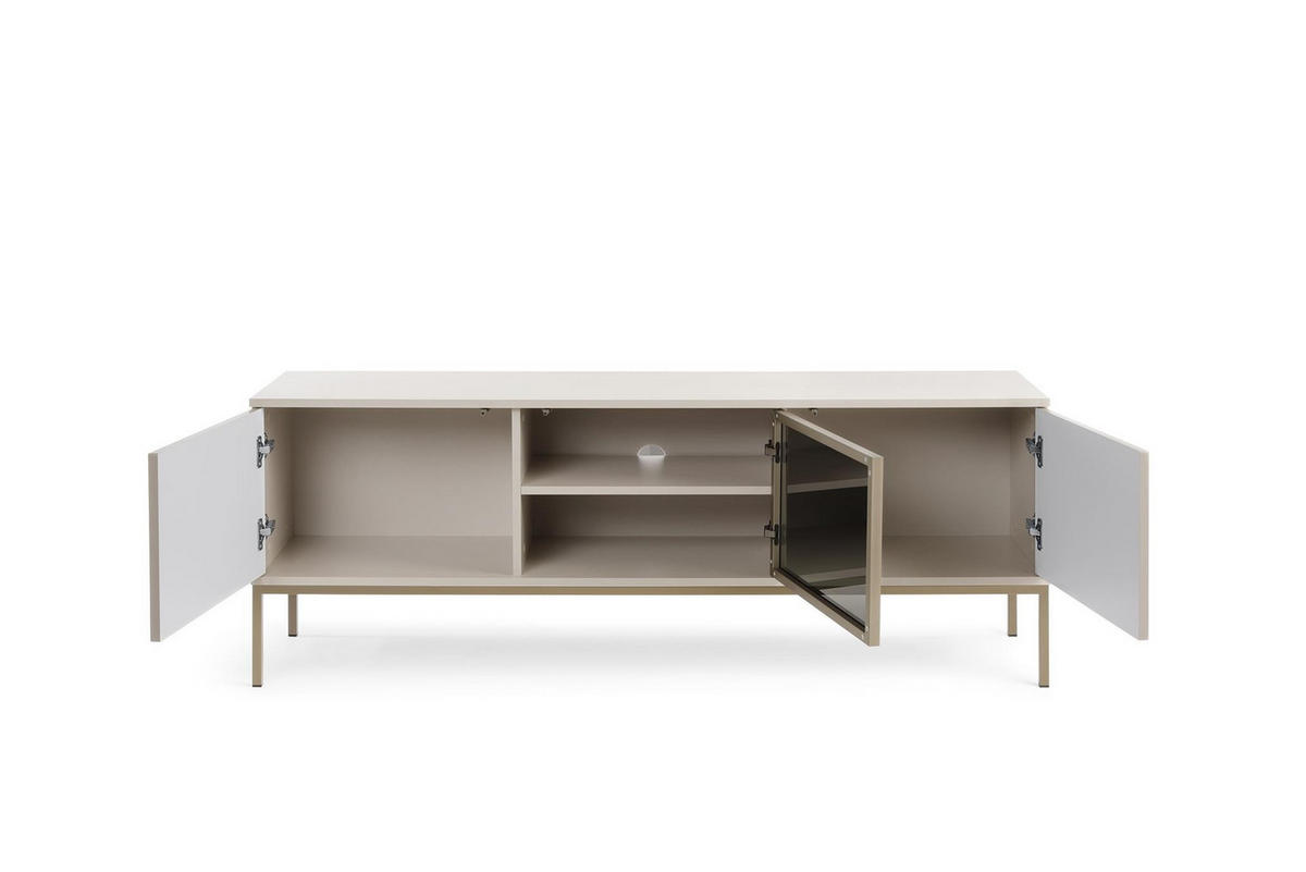TV-SCHRANK Sentino Kaschmir, Dreitürig mit LED - Kaschmir, Holzwerkstoff/Metall (154/56/39cm) - Bettso