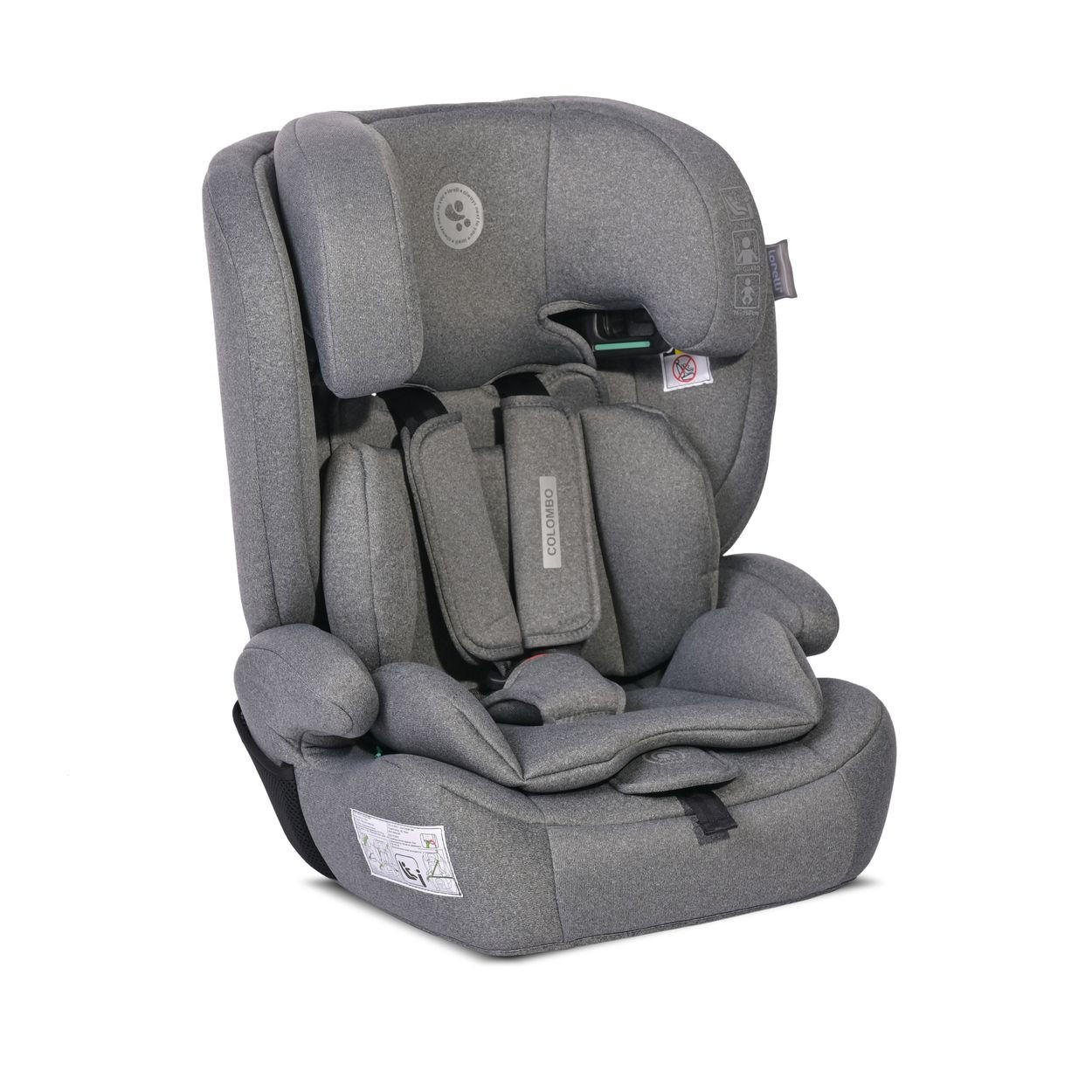 KINDERSITZ Colombo i-Size grau (76-150 cm) Kopfstütze verstellbar, SPS-System - Grau, Kunststoff (47/58/50cm) - Lorelli