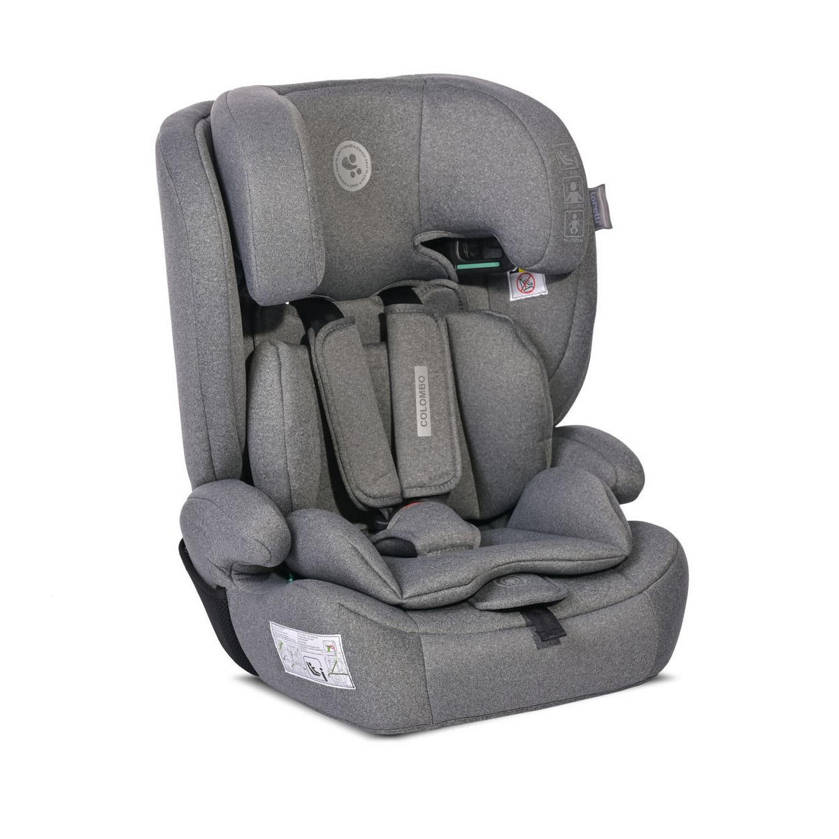 KINDERSITZ Colombo i-Size grau (76-150 cm) Kopfstütze verstellbar, SPS-System - Grau, Kunststoff (47/58/50cm) - Lorelli