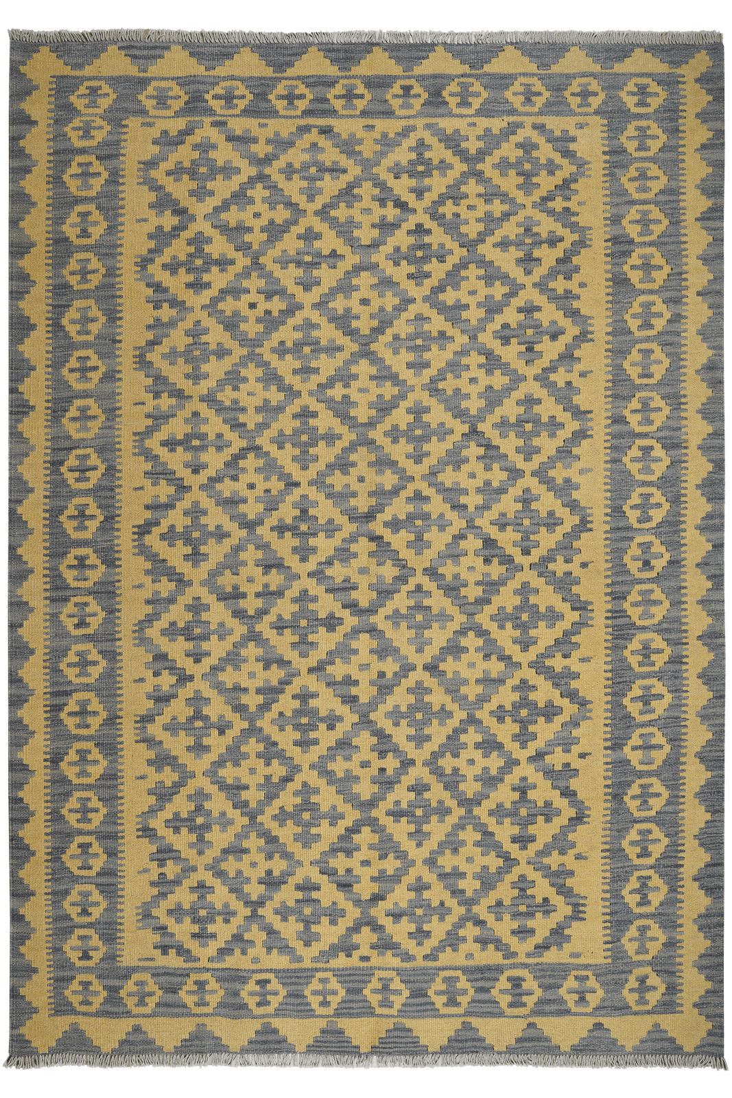 KELIM-TEPPICH handgewebt Gashgai Gelb 234/165 cm Schurwolle - Gelb, Textil (165/234cm) - Looma