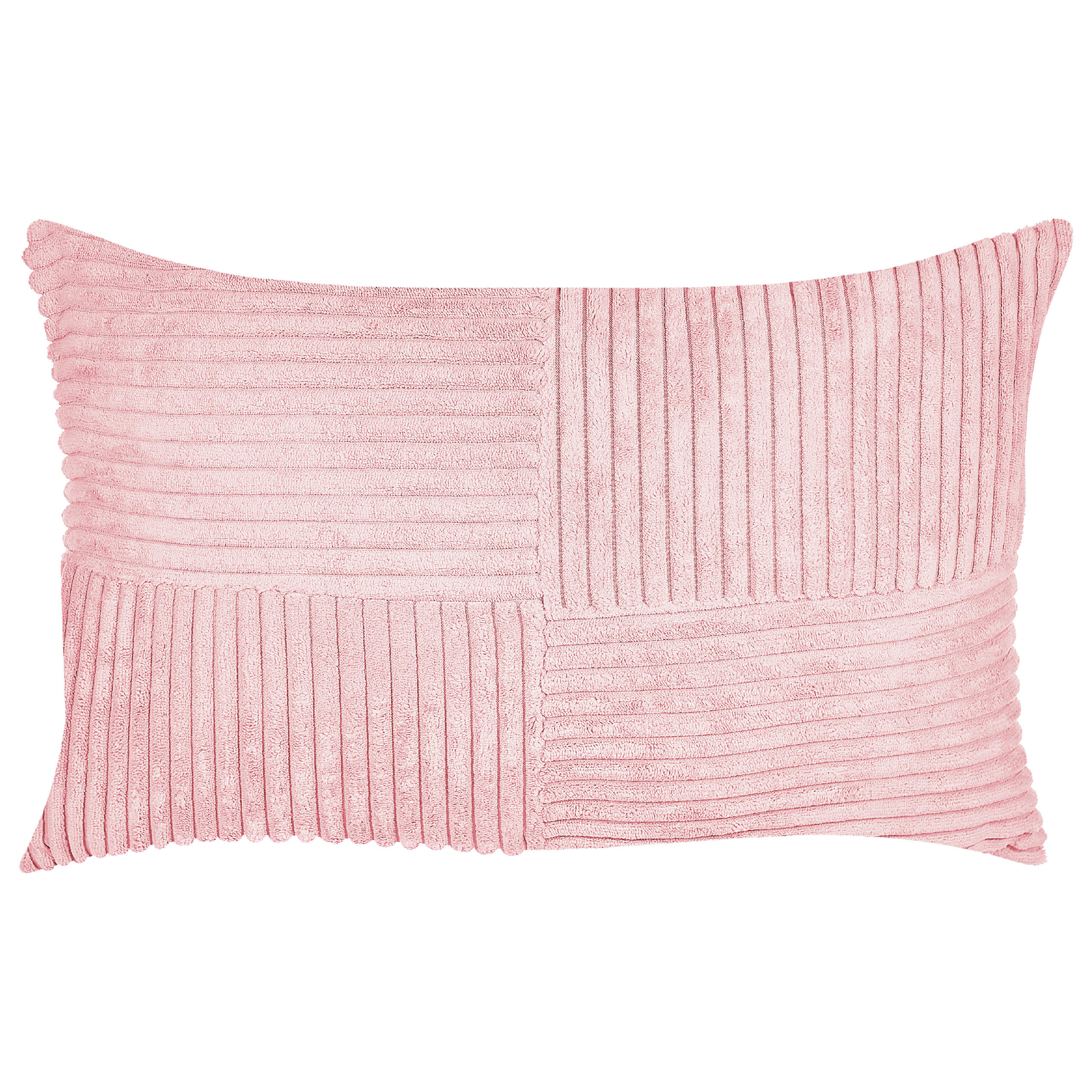 DEKOKISSEN CORD 2er-Set Rosa 43/43 cm Millet - Pink, Textil (43/43cm) - Beliani
