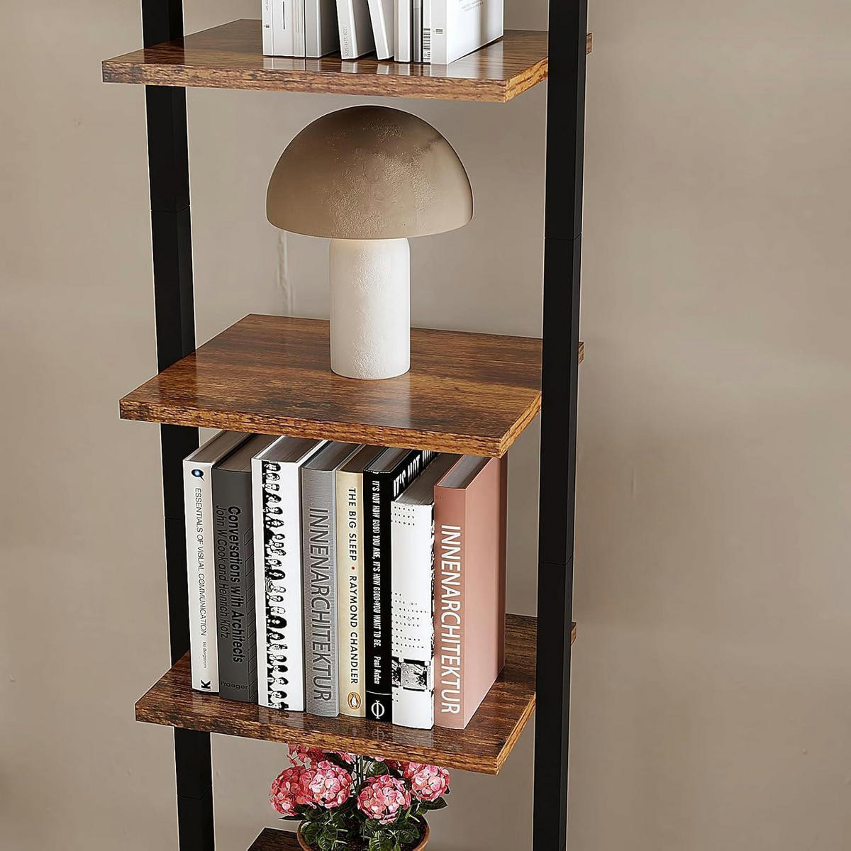 LEITERREGAL mit 5 Ebenen Rustic Brown - Braun, Holzwerkstoff (30/178/40cm)