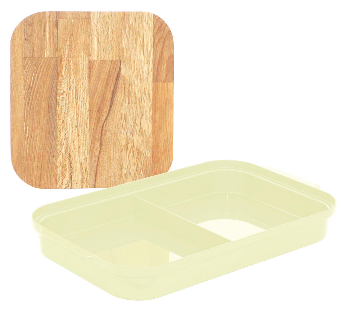 BAMBUS Schneidebrett mit Auffangschale beige - Beige, Kunststoff (26/42cm) - Lashuma