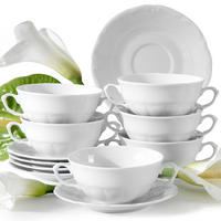 SUPPENSCHALE Chodziez MARIA TERESA 6-tlg - Weiß, Keramik (12cm) - KONSIMO®