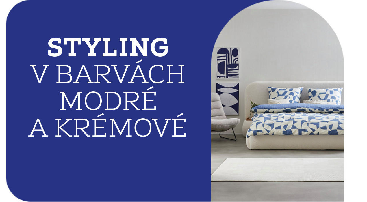 styling v barvách modré a krémové