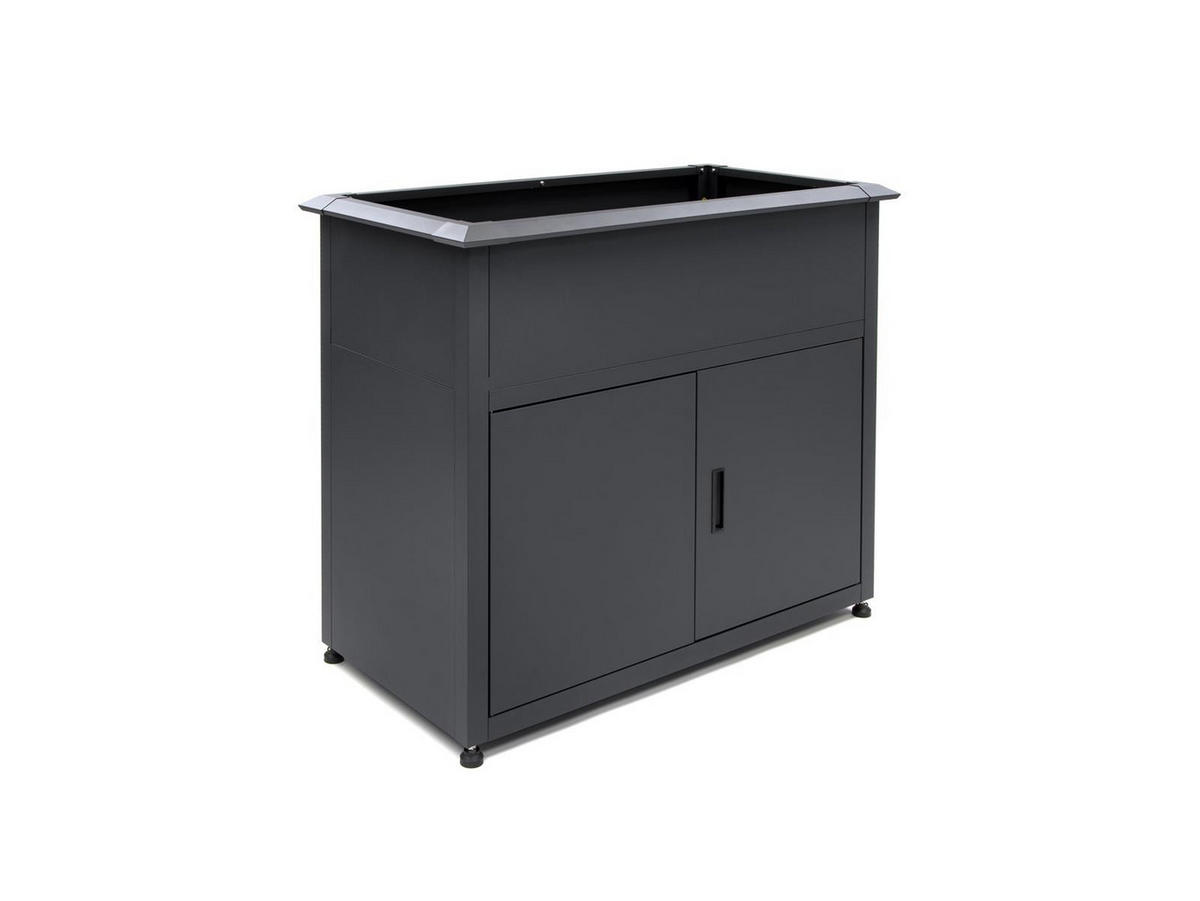 HOCHBEET mit Unterschrank und Drainagesystem, 107x57x85cm - Grau, Kunststoff (80/175/120cm)